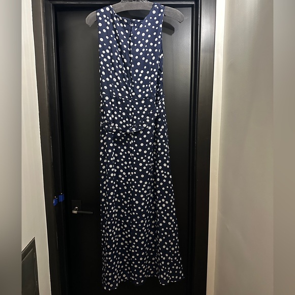 COPY - Brand New with tags Nicole Miller Navy blue with white polka dots maxi d… - Picture 5 of 10